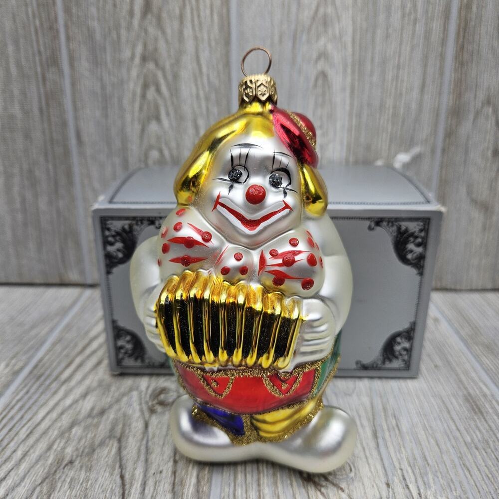Kurt Adler Polonaise Clown‎ GP303 Glass Ornament Komozja With Box Poland